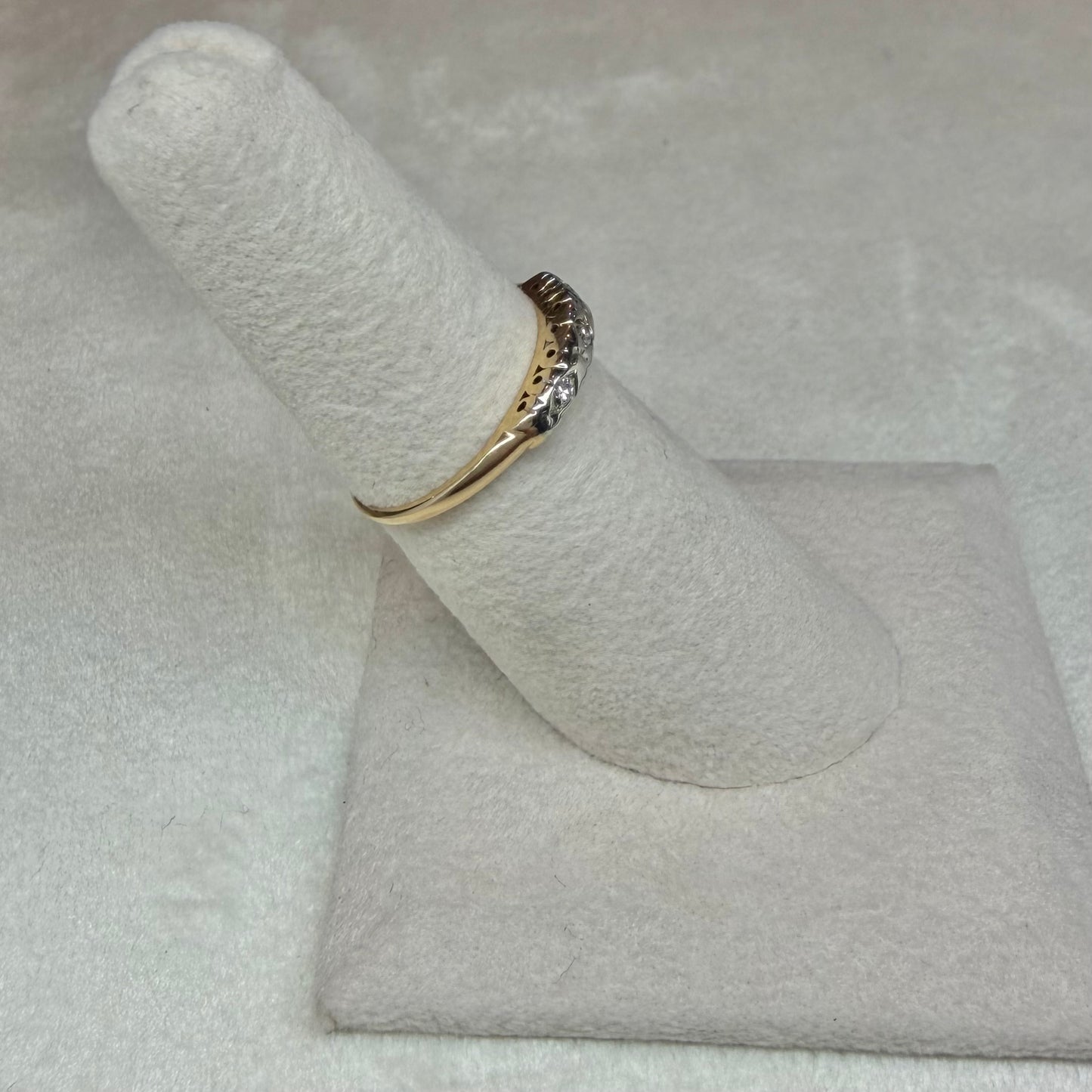 14K Two-Tone Antique Wedding Band