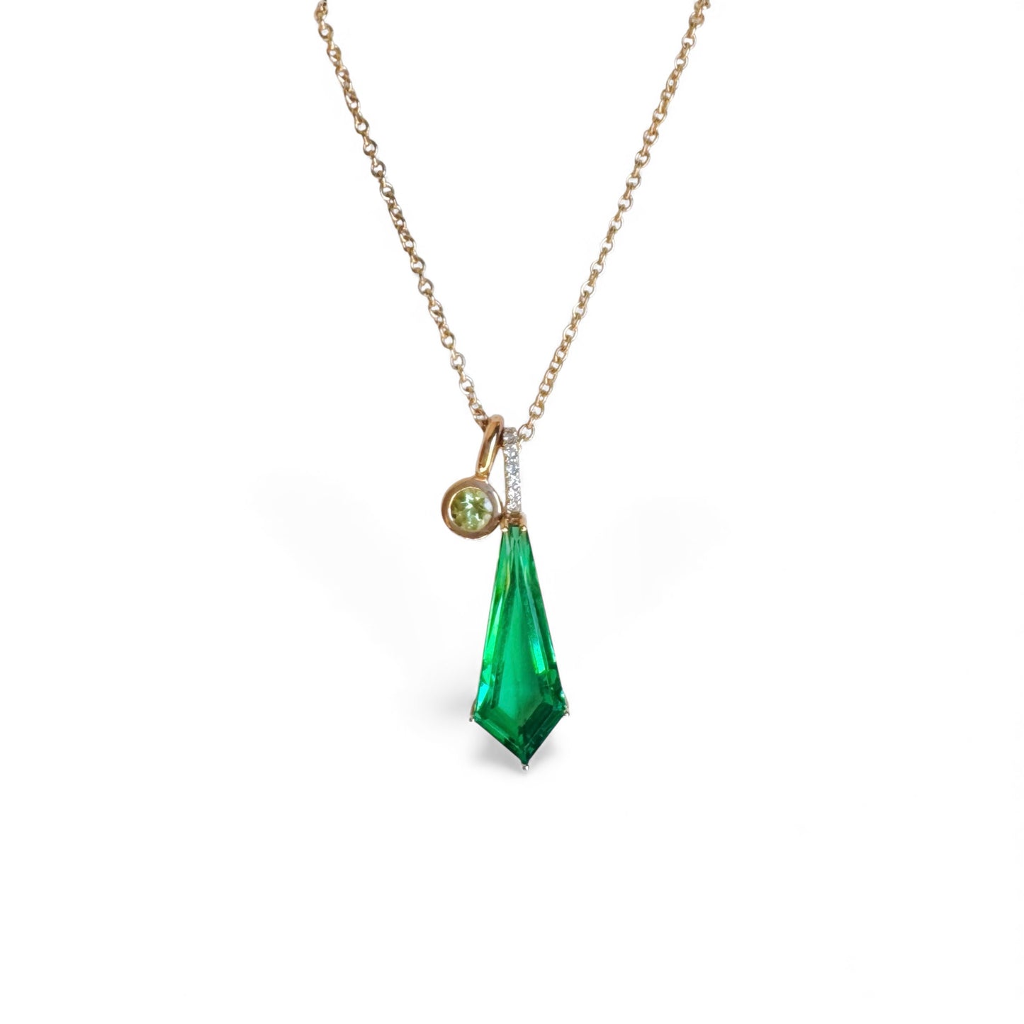Green Quartz and Peridot in 14K Rose Gold