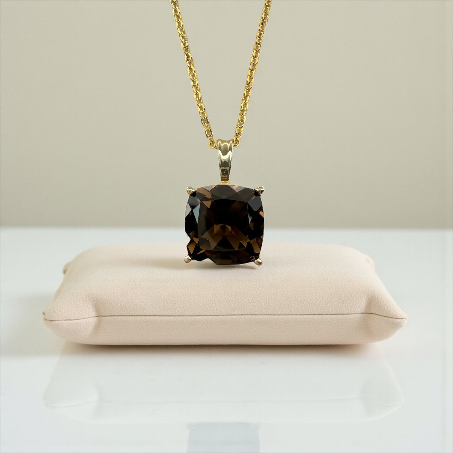 14K Smoky Quartz Pendant