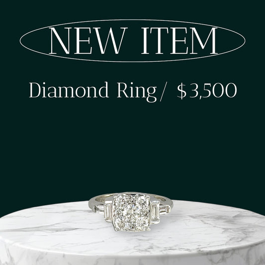 White Gold Cluster Engagement Ring