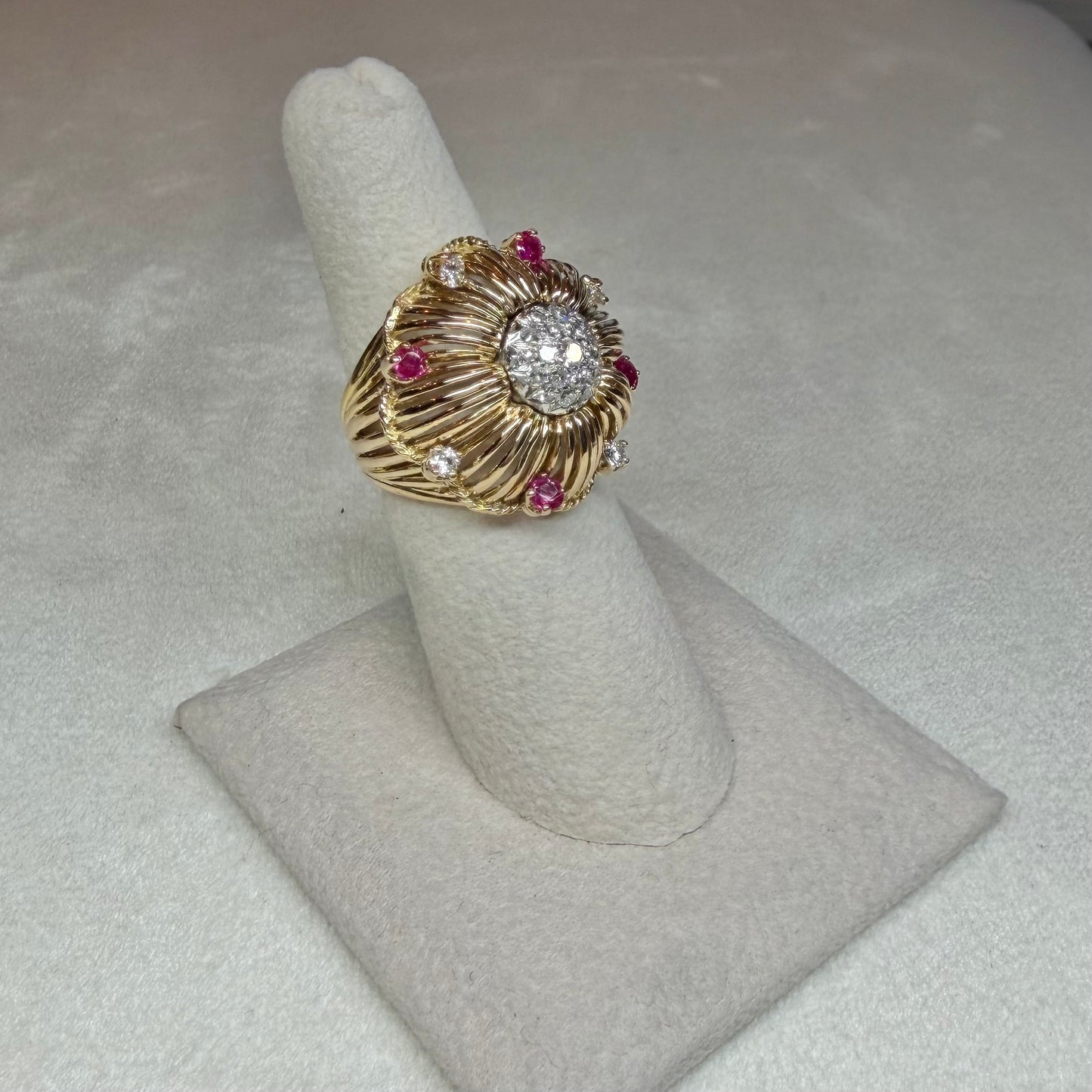 14K Ruby and Diamond Cocktail Ring