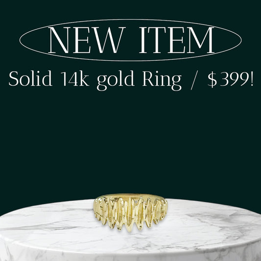 14K Diamond Cut Solid Gold Band