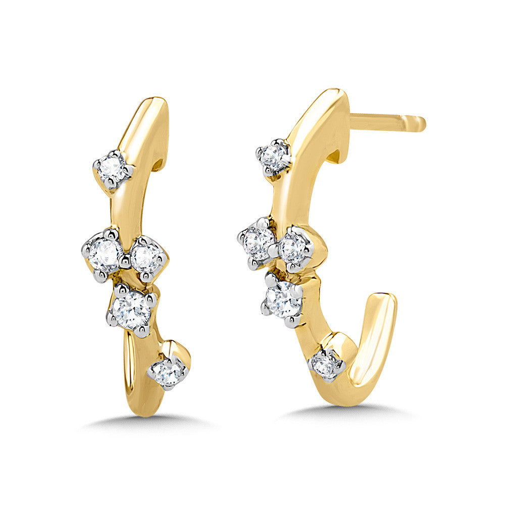 Yellow Gold Diamond Hoop Earrings
