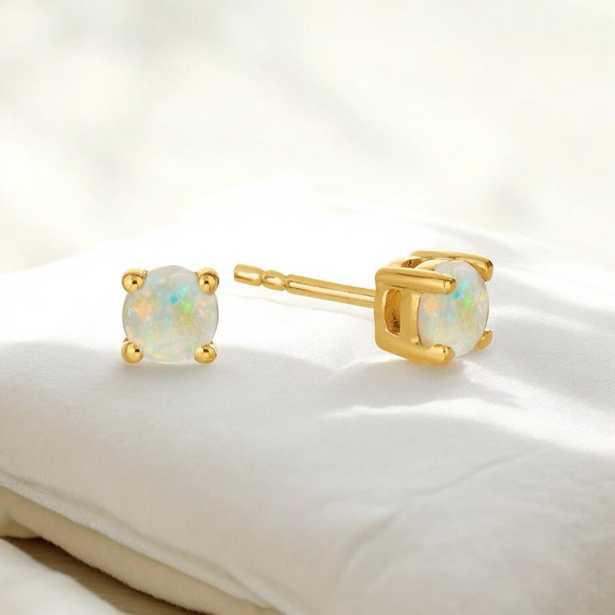Genuine Opal stud earrings