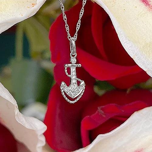 Diamond Anchor Pendant