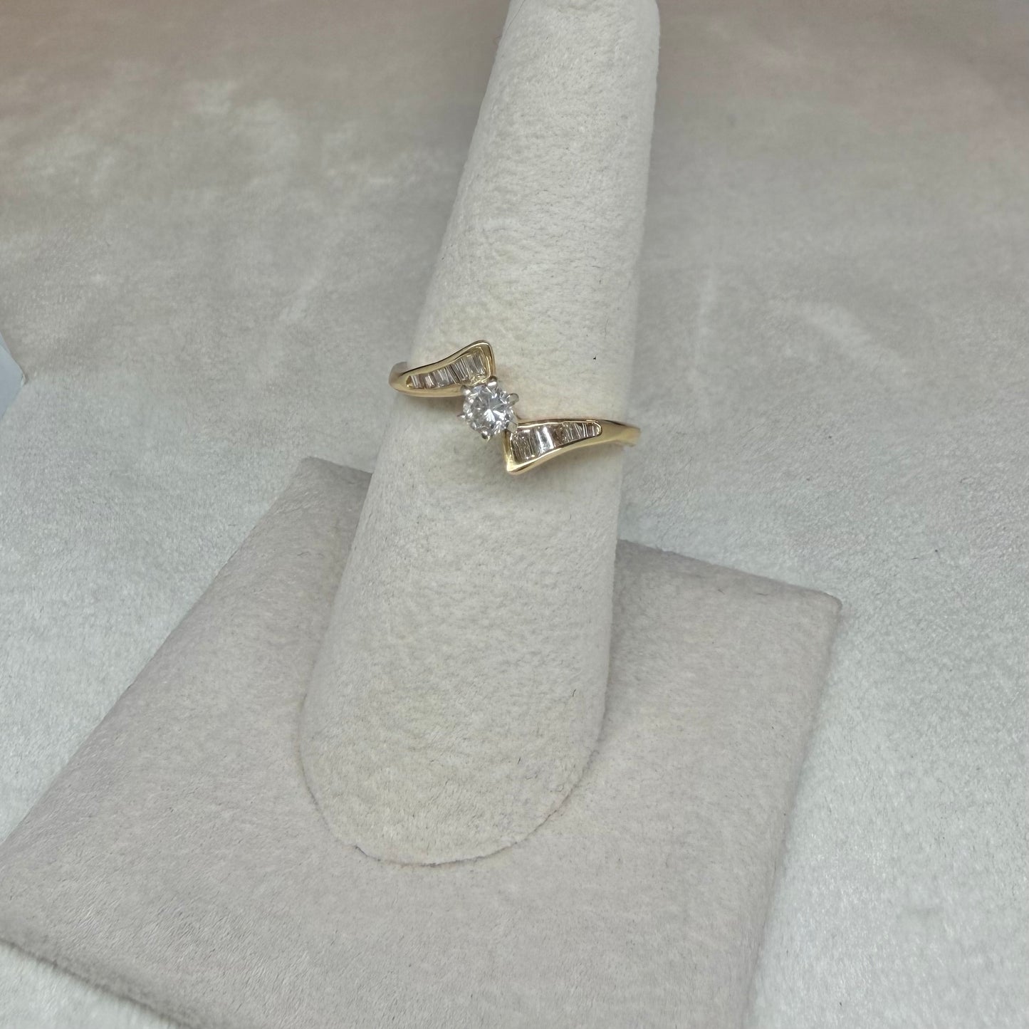 14K Diamond Bypass Engagement Ring