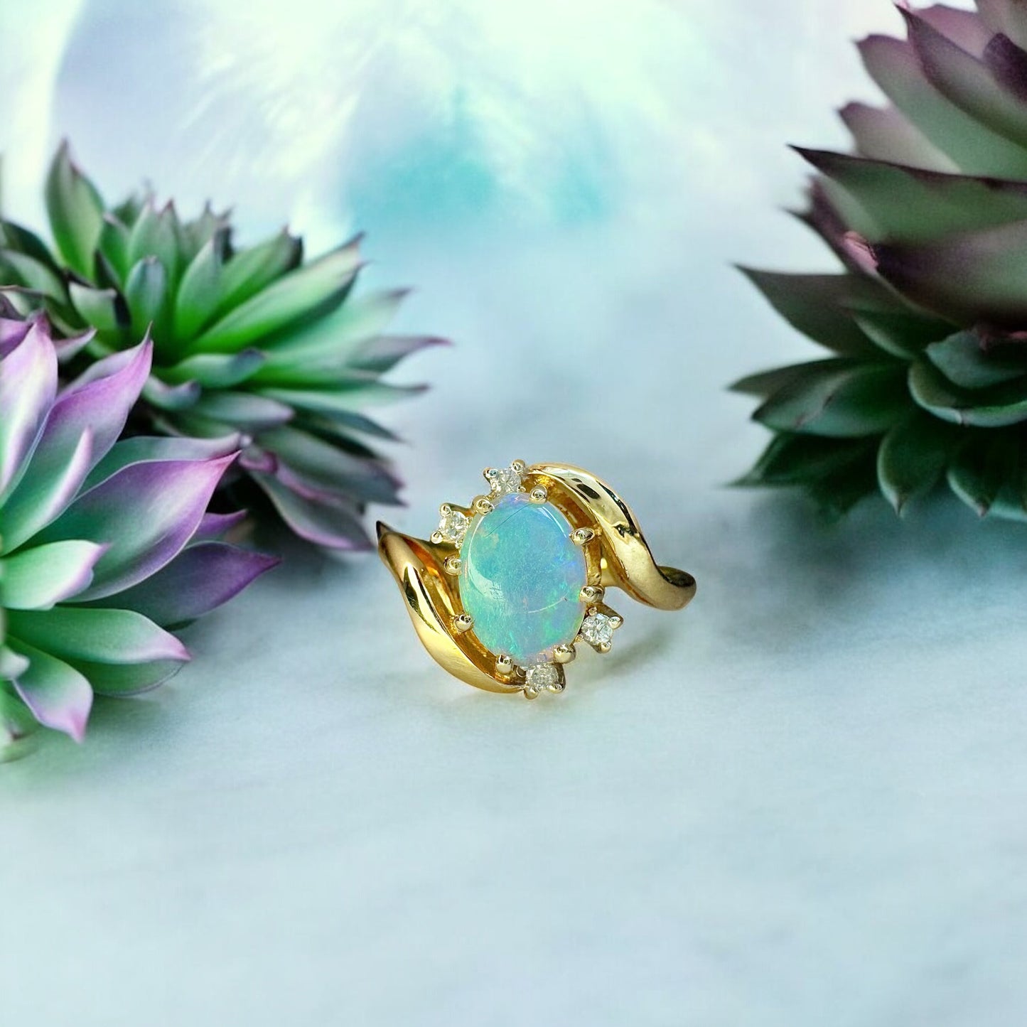 14k Opal Statement Ring