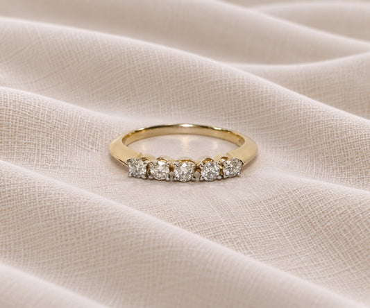 14K 5 Stone Diamond Band