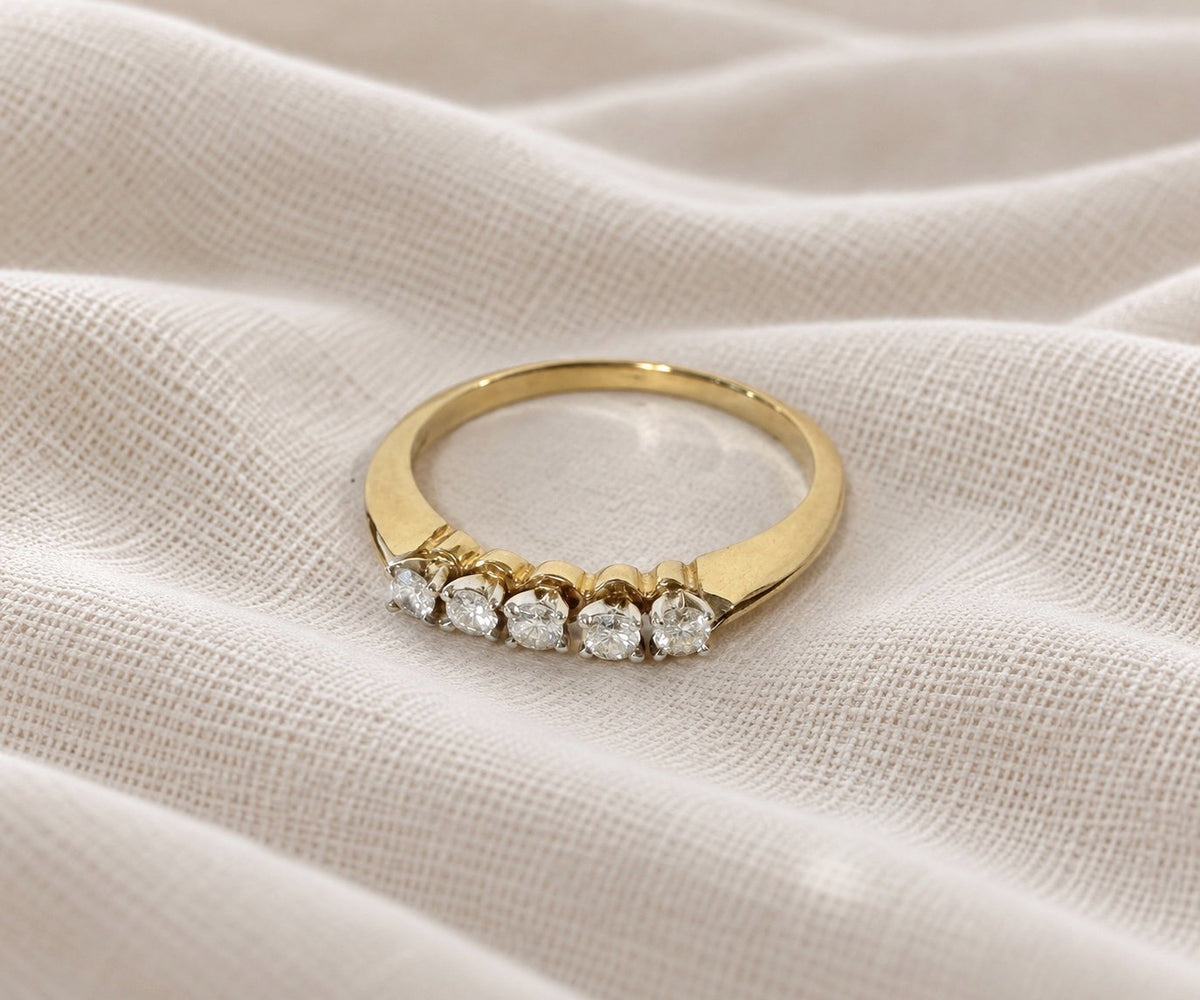 14K 5 Stone Diamond Band