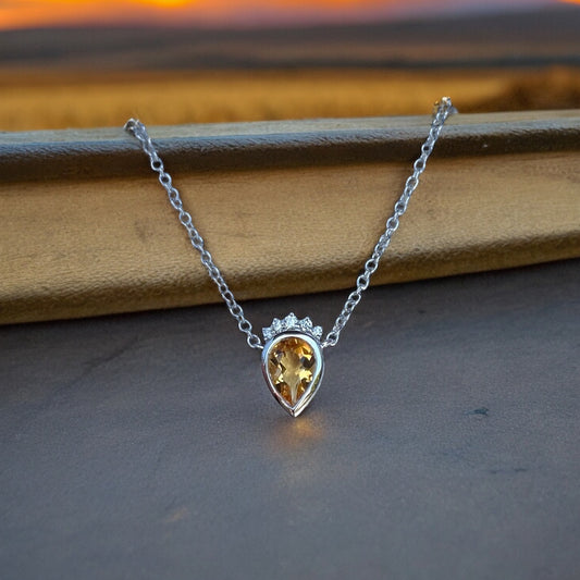 Citrine and Diamond Necklace