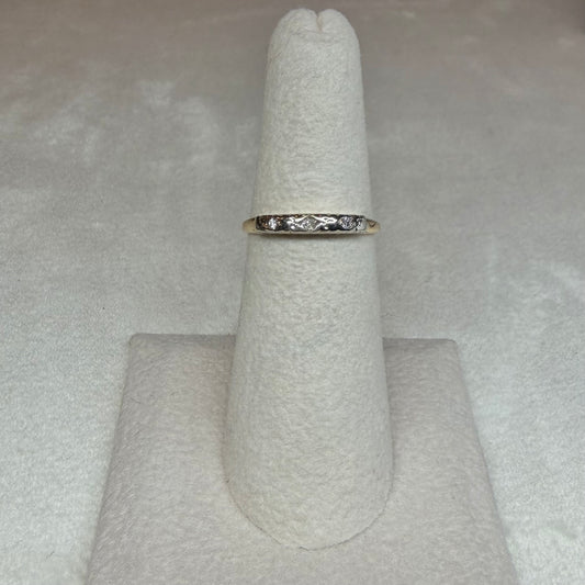 14K Two-Tone Antique Wedding Band