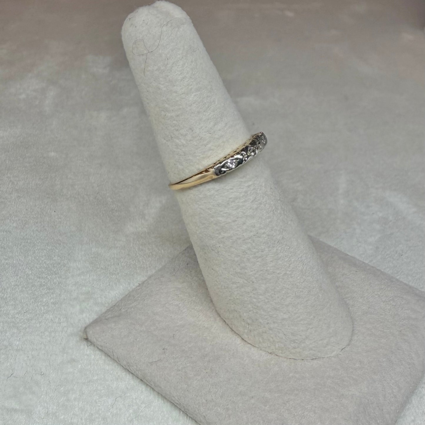 14K Two-Tone Antique Wedding Band