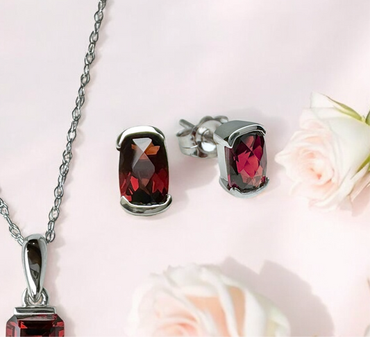 Garnet Stud Earring