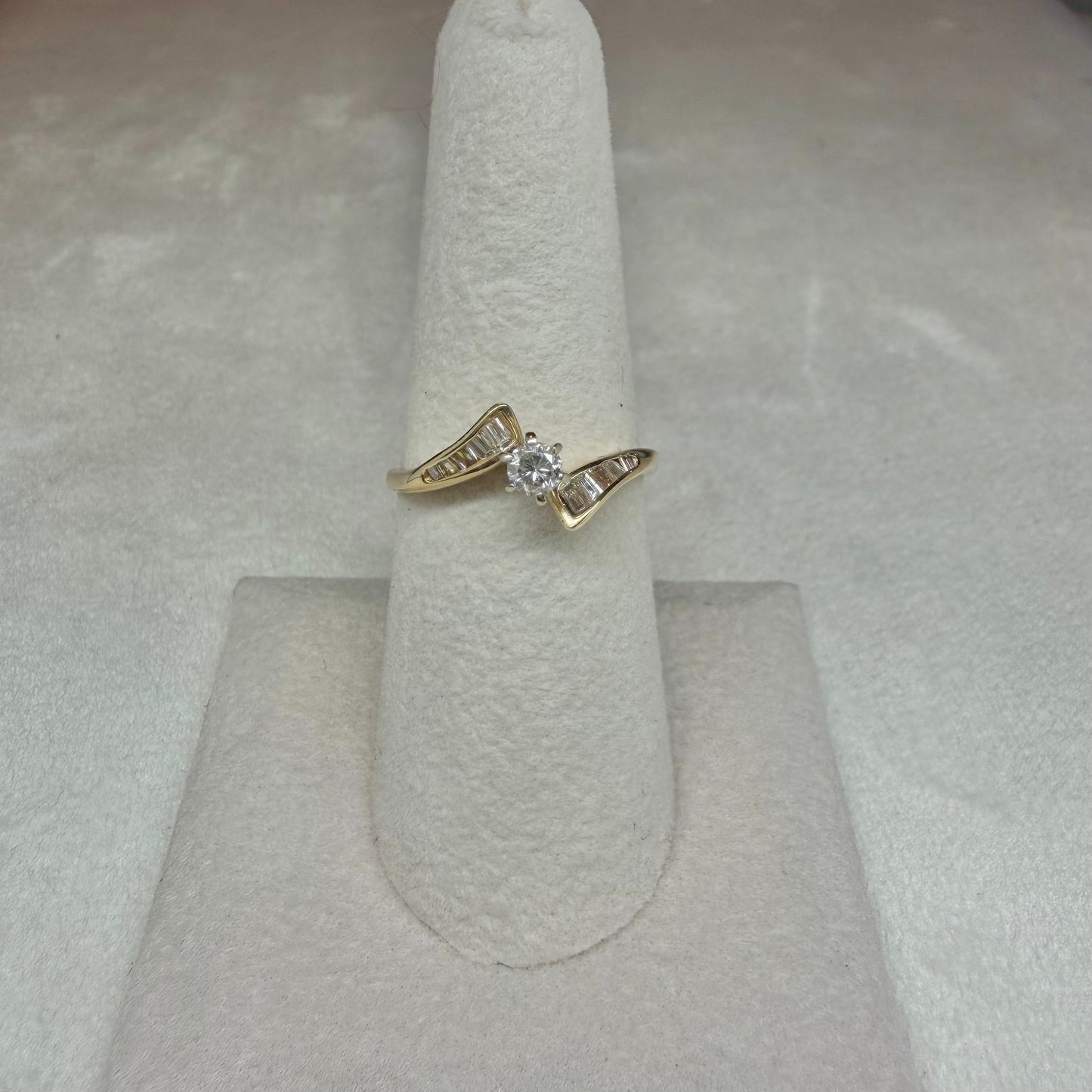 14K Diamond Bypass Engagement Ring
