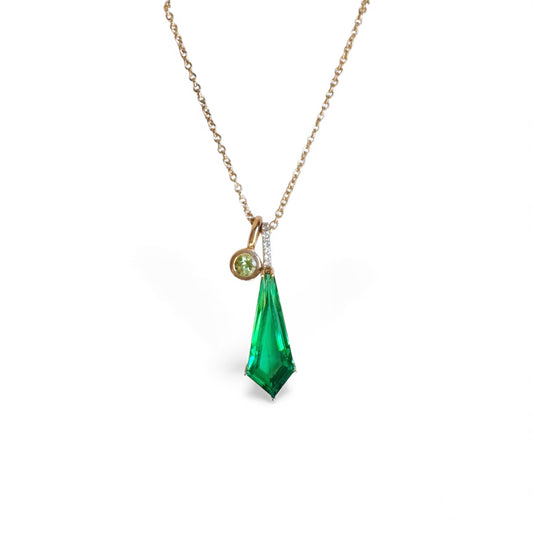 Green Quartz and Peridot in 14K Rose Gold