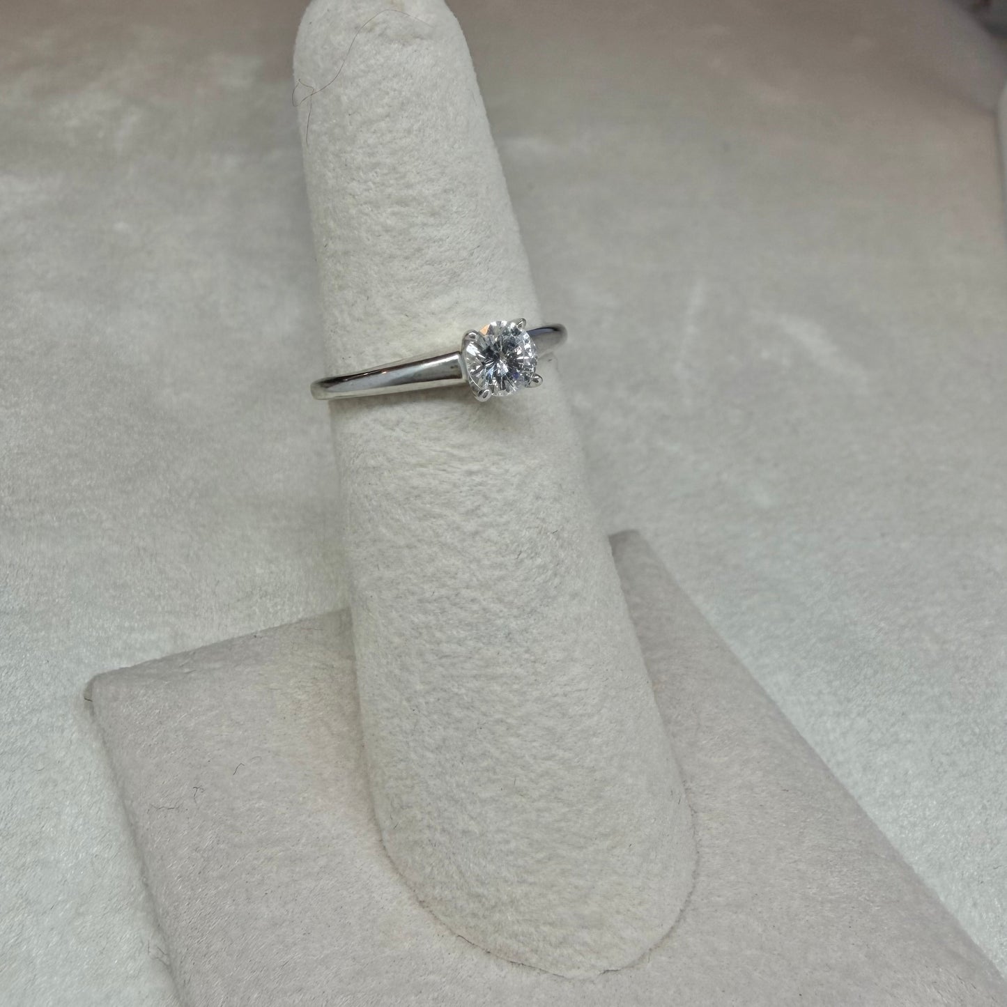 14K White Gold Solitaire