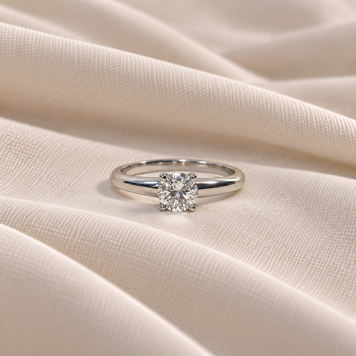 14K White Gold Solitaire