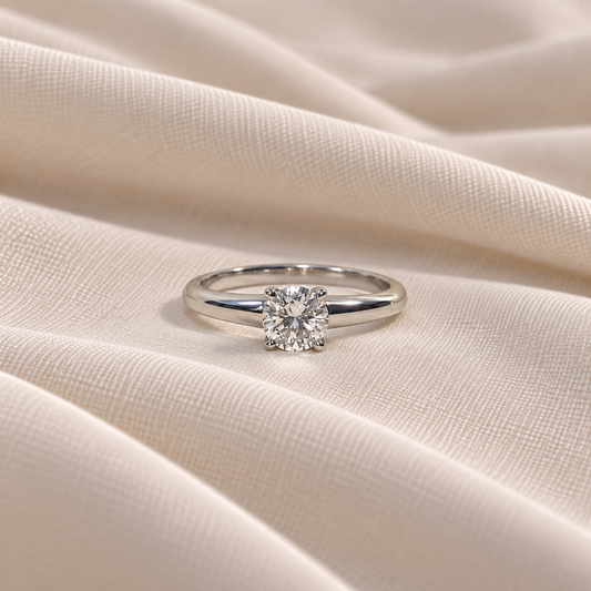 14K White Gold Solitaire