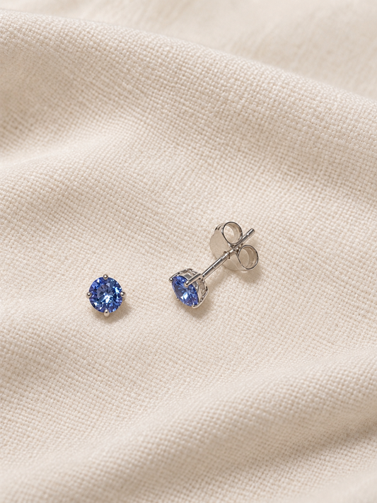 Genuine sapphire ear studs