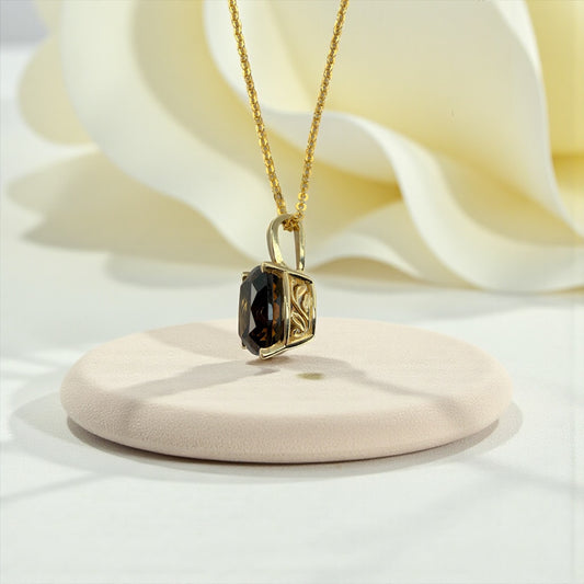 14K Smoky Quartz Pendant