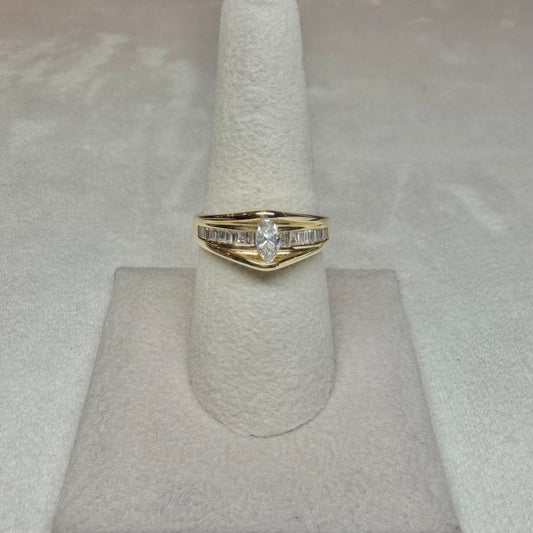 14K Marquise Diamond Ring