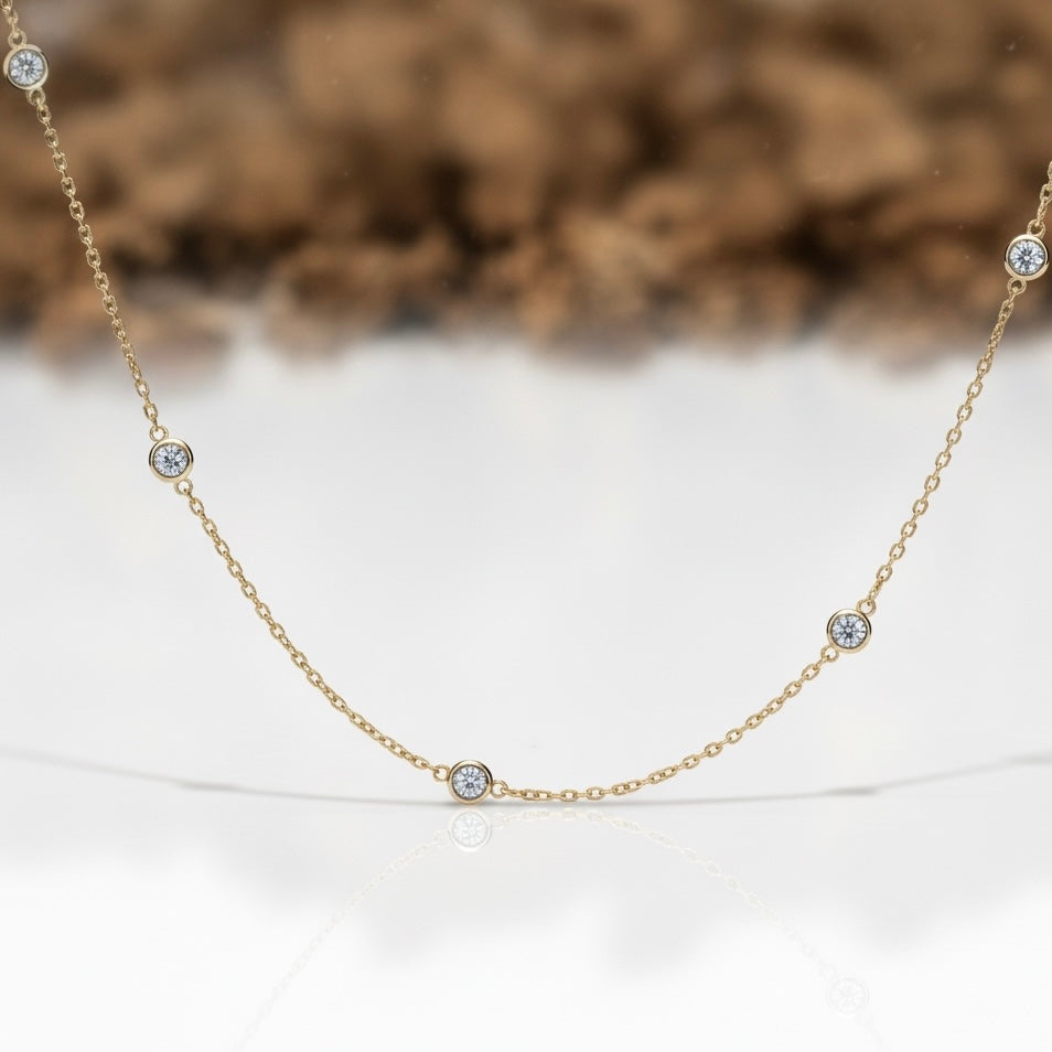 14K Two-Tone Diamonds by the Yard Chain