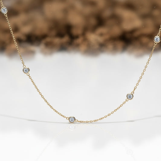 14K Two-Tone Diamonds by the Yard Chain