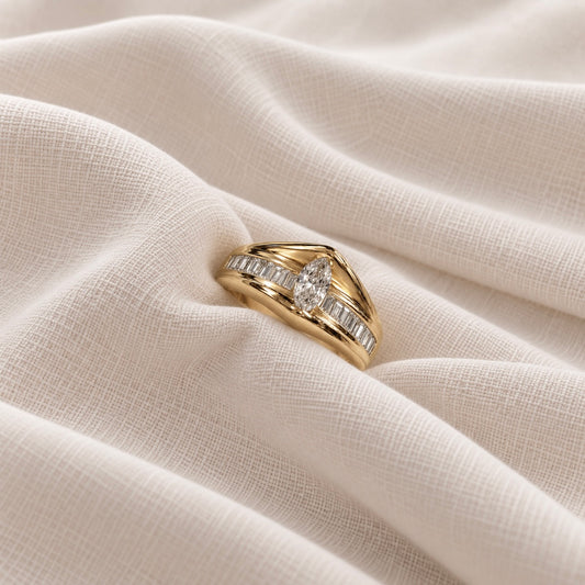 14K Marquise Diamond Ring