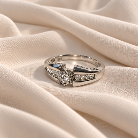 14K Diamond Accented Engagement Ring