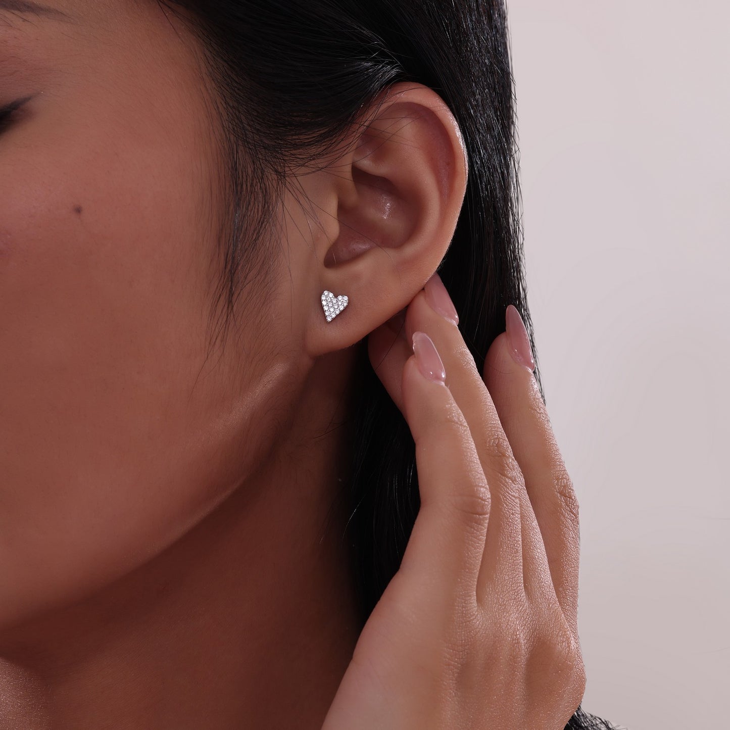 Lafonn Pave Heart Stud Earrings