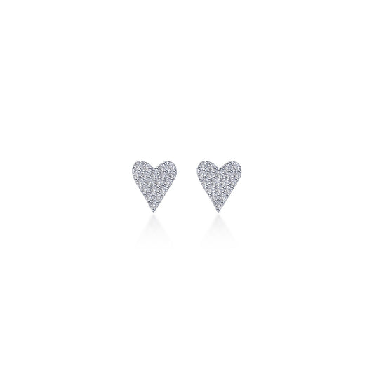 Lafonn Pave Heart Stud Earrings