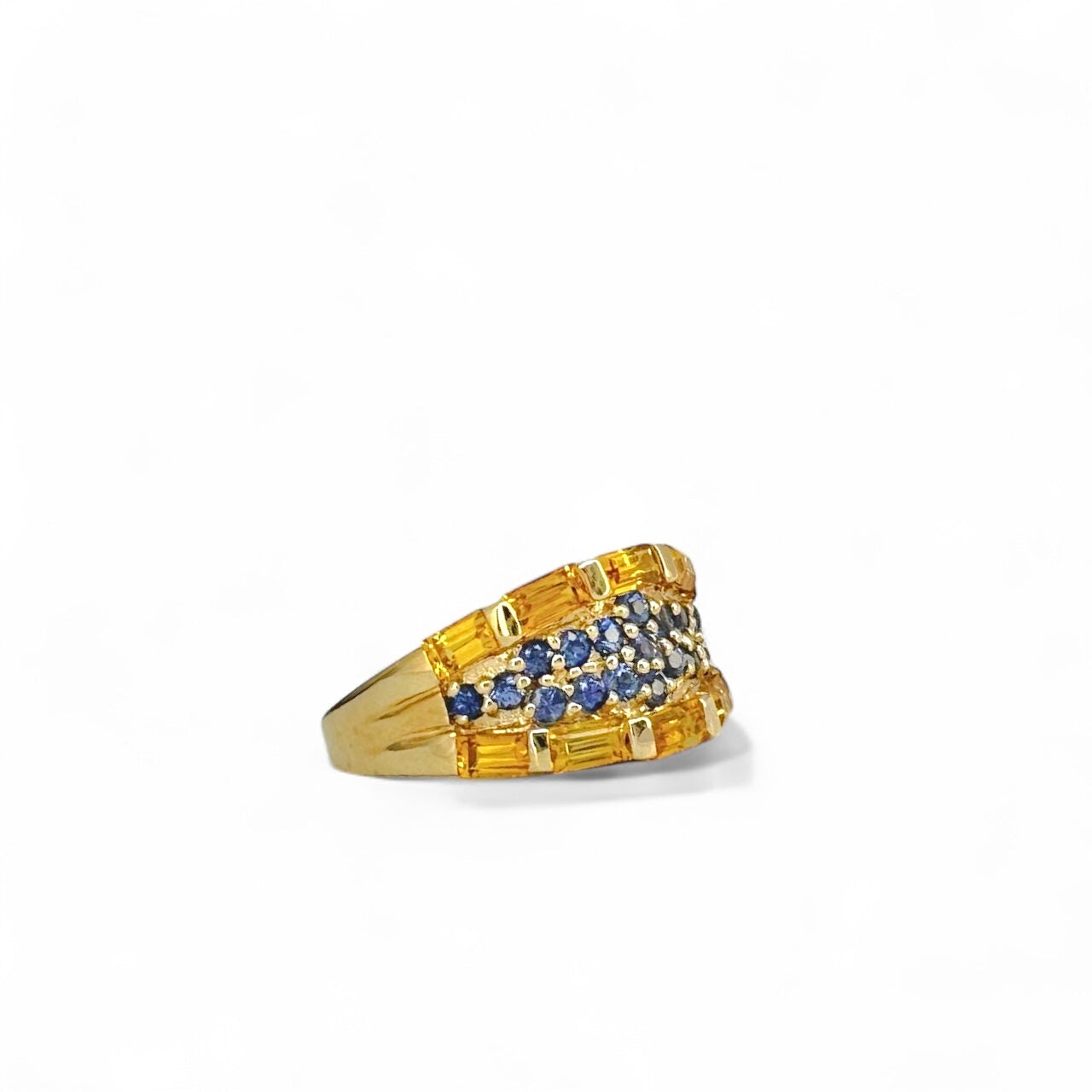 14K Multi-color Sapphire Ring