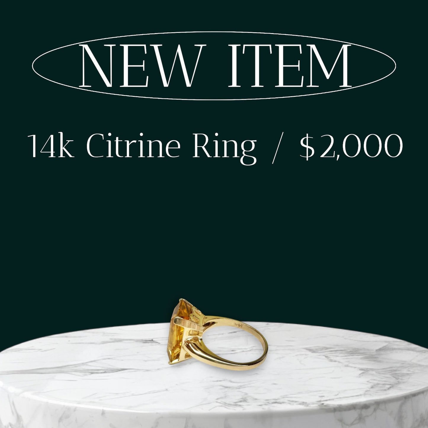 14K Citrine Cocktail Ring
