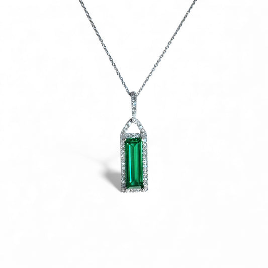 Vibrant Green Quartz in 14K White Gold