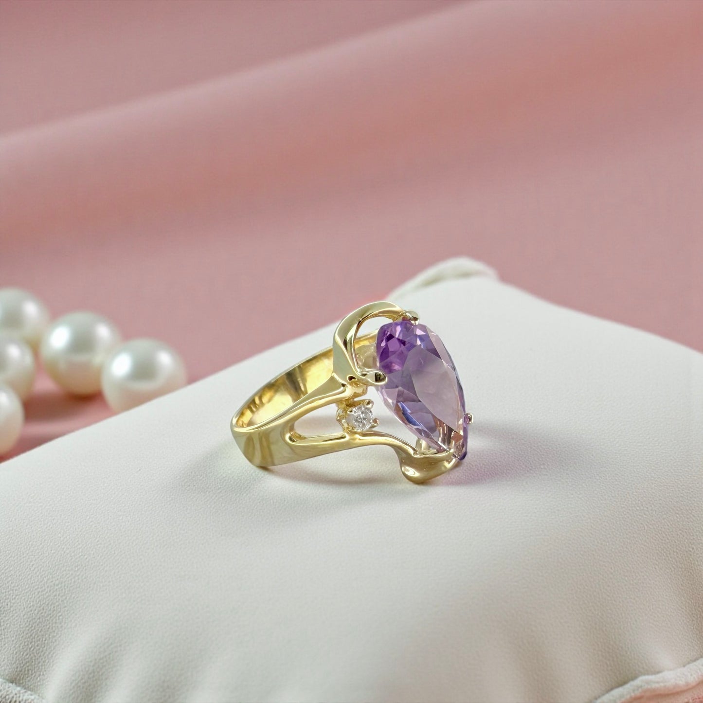 14K Fancy Cut Amethyst Ring