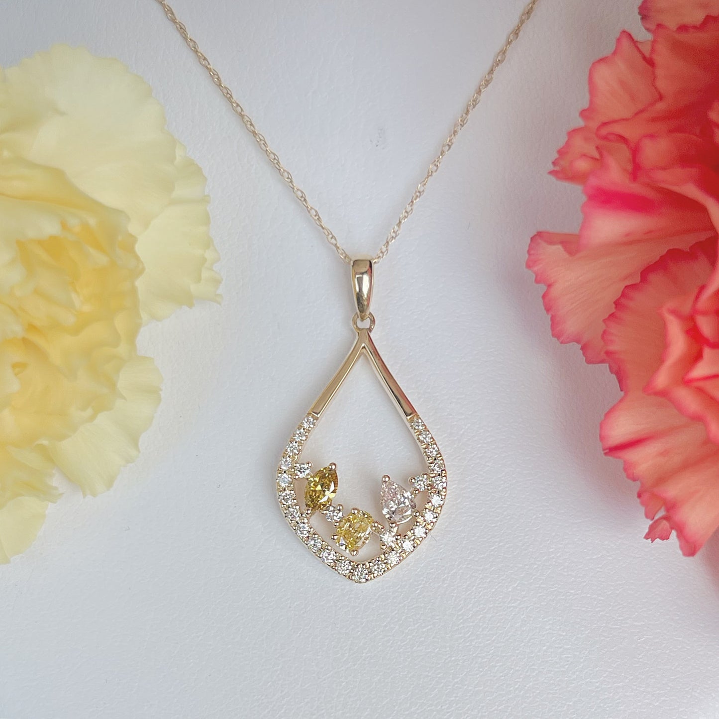 Multi-Color Genuine Untreated Diamond Pendant